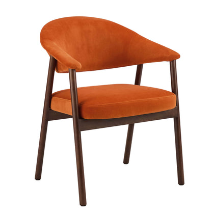DUS-GOL-06986 Grade-B Dusk Frankie Dining Chair - Orange/Walnut RRP £129