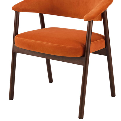 DUS-GOL-06986 Grade-B Dusk Frankie Dining Chair - Orange/Walnut RRP £129