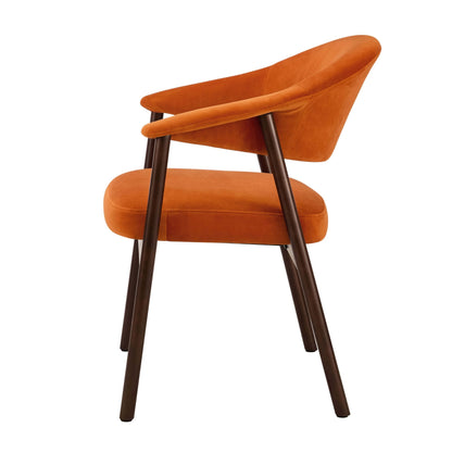DUS-GOL-06986 Grade-B Dusk Frankie Dining Chair - Orange/Walnut RRP £129