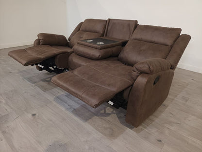 SOS-APM-00060 Grade-C1 SofaSource Casey 3 Seater Chestnut Manual RRP £713