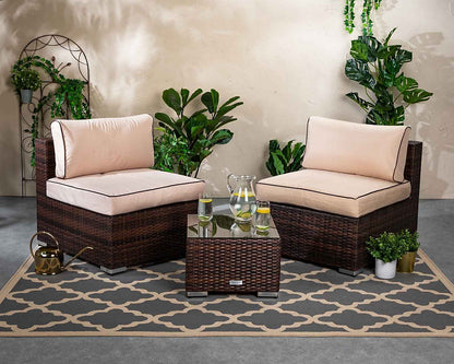 Grade-A Rattan Direct Florida Chocolate & Cream 3 Piece Garden Bistro Set RRP £399