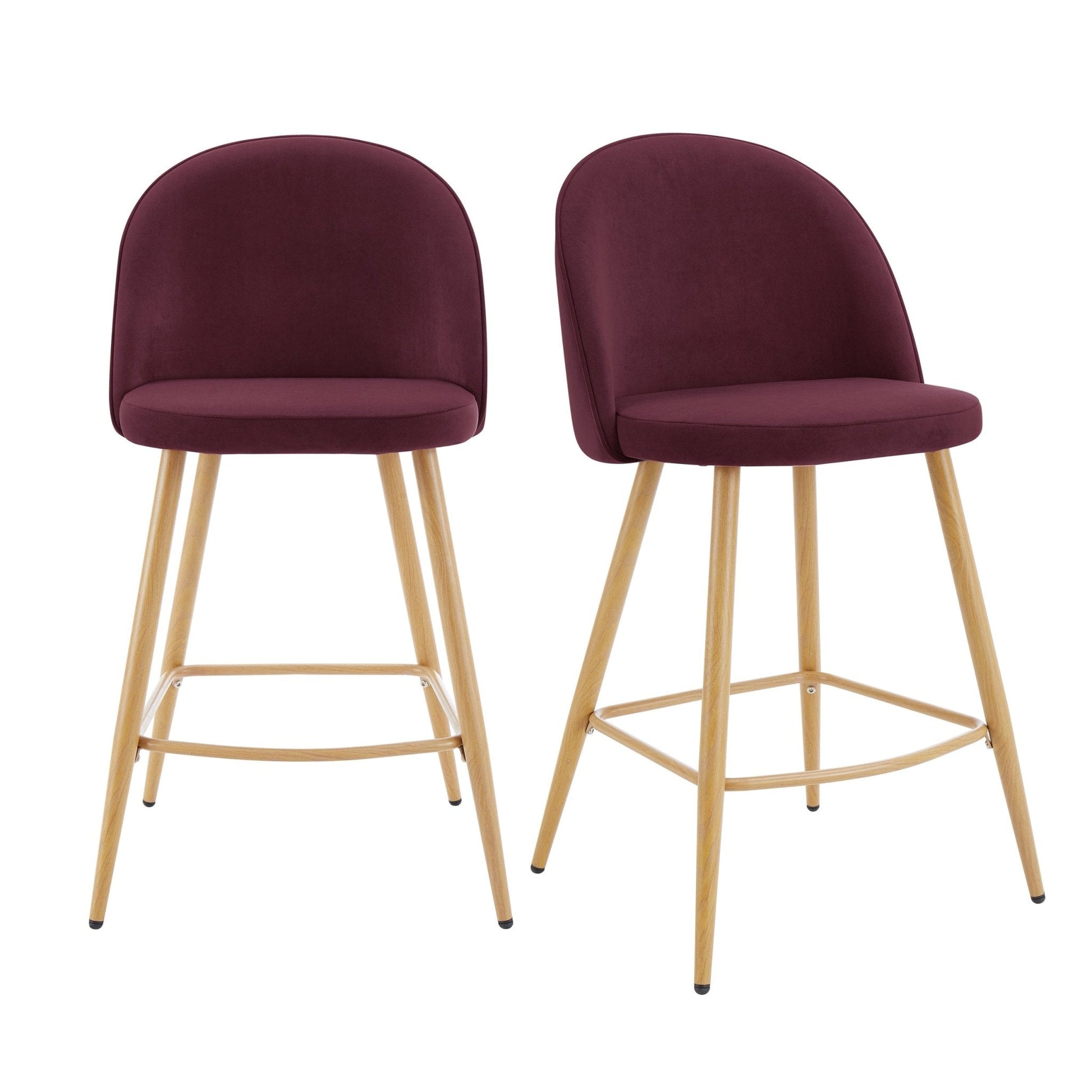 Dusk Iris Set Of 2 Barstools Berry Natural