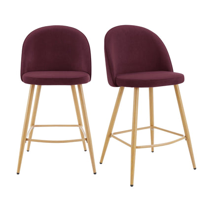 Dusk Iris Set Of 2 Barstools Berry Natural