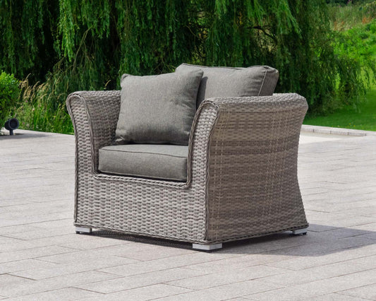 Grade-A Rattan Direct Lisbon Double Flat Grey Outdoor Garden Armchair RRP £479.99