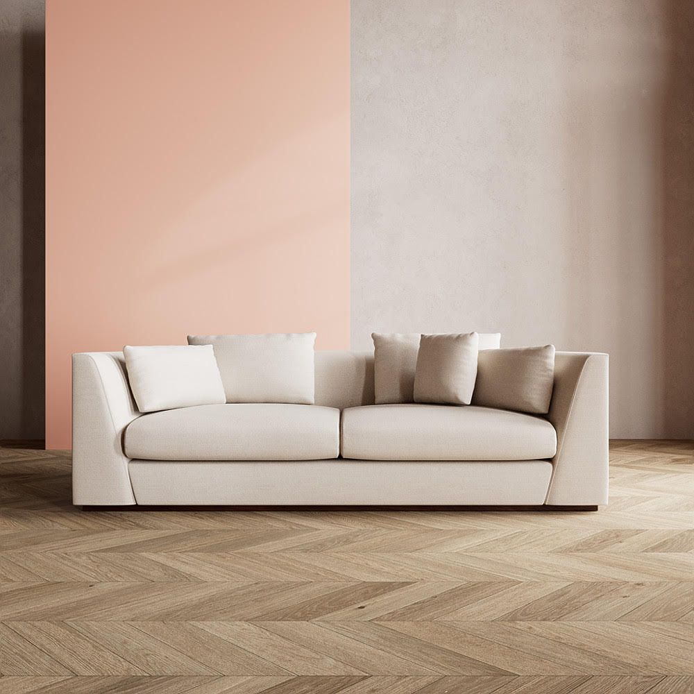 SWO-CC2-00175 Grade-C0 Swoon Royse Three-Seater Sofa in Alabaster Linen with Dark Feet RRP £1919.00