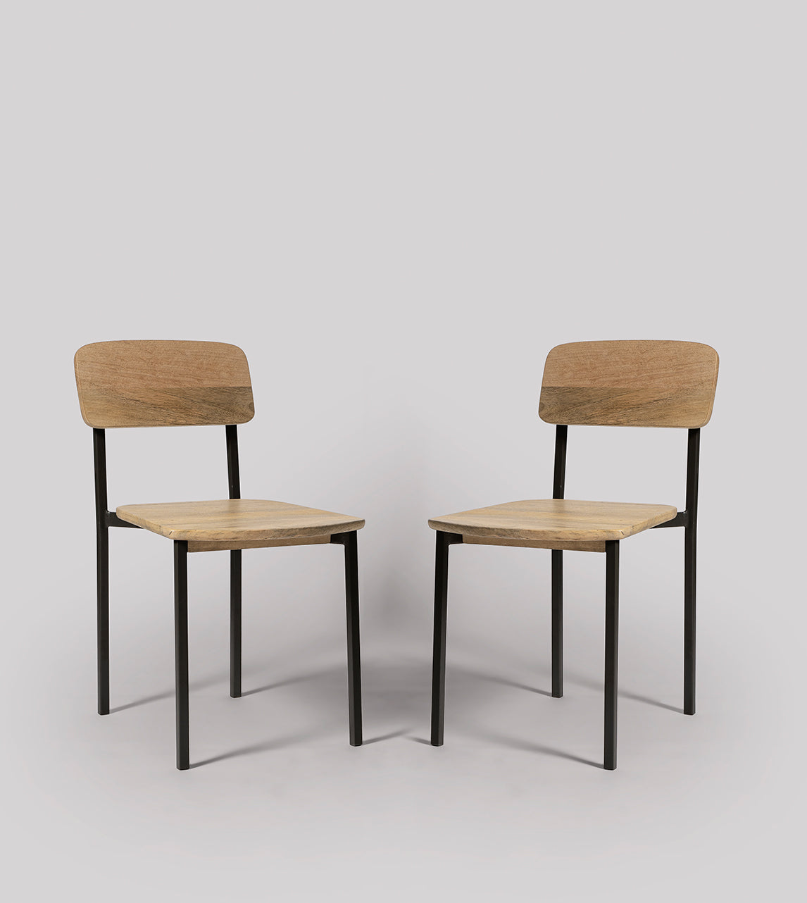 SWO-CC2-00202 Grade-BER Swoon Swoon Docklands Pair of Dining Chairs in Natural Mango & Charcoal RRP £149.00