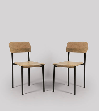 SWO-CC2-00202 Grade-BER Swoon Swoon Docklands Pair of Dining Chairs in Natural Mango & Charcoal RRP £149.00