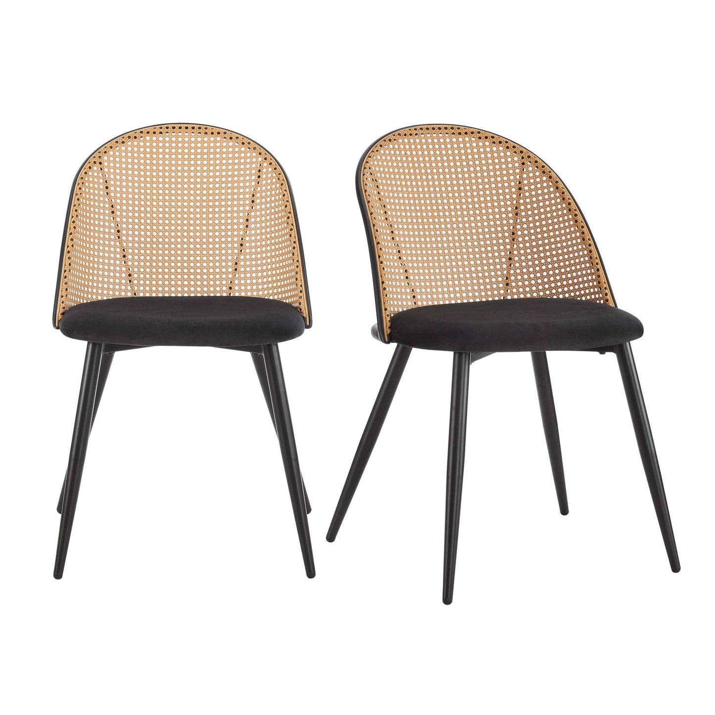 DUS-GOL-00762 Grade-B Dusk Phoebe Set Of 2 Dining Chairs - Charcoal/Black RRP £199