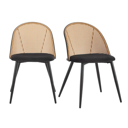 DUS-GOL-00762 Grade-B Dusk Phoebe Set Of 2 Dining Chairs - Charcoal/Black RRP £199