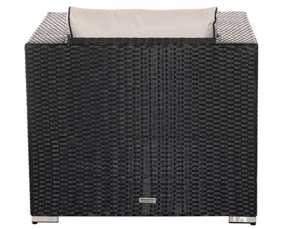 Grade-A Rattan Direct Ascot Black & Vanilla Outdoor Garden Armchair RRP £249
