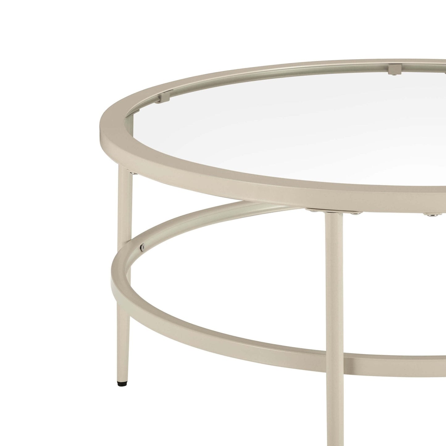 DUS-GOL-07188 Grade-B Dusk Glass Round Nesting Coffee Tables - Stone RRP £129