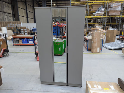 DFS-HO2-05948 Grade-BER DFS Grasmere Triple Mirror Wardrobe - Grey RRP £549