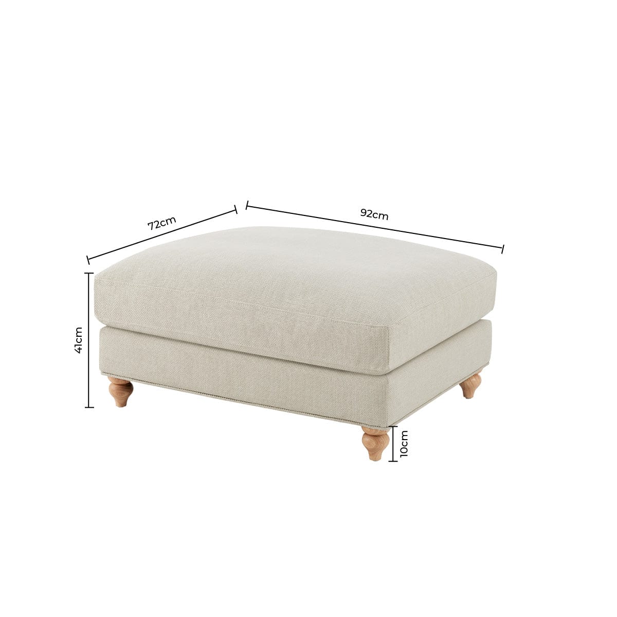 CCG-STO-00474 Grade-B Dusk Hampshire Traditional Pouffe - Textured Weave - Beige RRP £199.00
