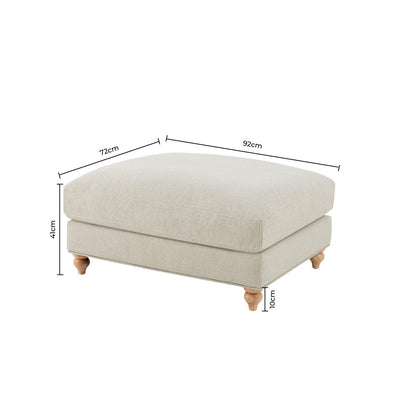 CCG-STO-00474 Grade-B Dusk Hampshire Traditional Pouffe - Textured Weave - Beige RRP £199.00