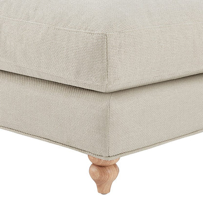 CCG-STO-00474 Grade-B Dusk Hampshire Traditional Pouffe - Textured Weave - Beige RRP £199.00