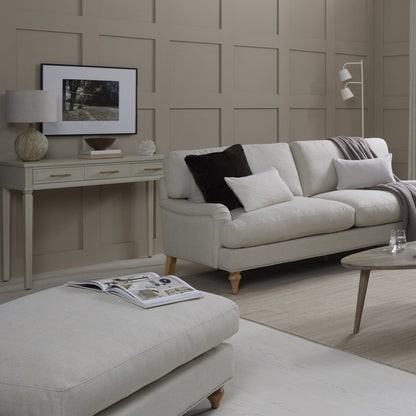 CCG-STO-00474 Grade-B Dusk Hampshire Traditional Pouffe - Textured Weave - Beige RRP £199.00