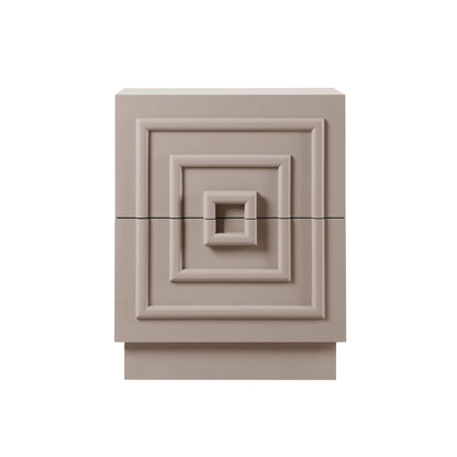 DUS-CC2-04163 Grade-B Dusk Pair of Harlow 2 Drawer Bedside Table - Taupe
 (set of 2) RRP £258.00