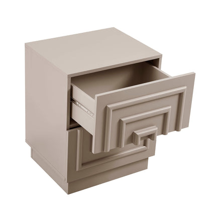 DUS-CC2-04163 Grade-B Dusk Pair of Harlow 2 Drawer Bedside Table - Taupe
 (set of 2) RRP £258.00