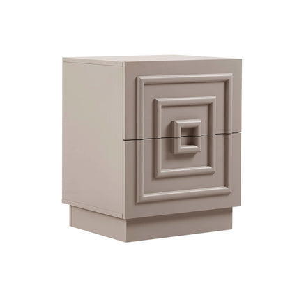 DUS-CC2-04163 Grade-B Dusk Pair of Harlow 2 Drawer Bedside Table - Taupe
 (set of 2) RRP £258.00