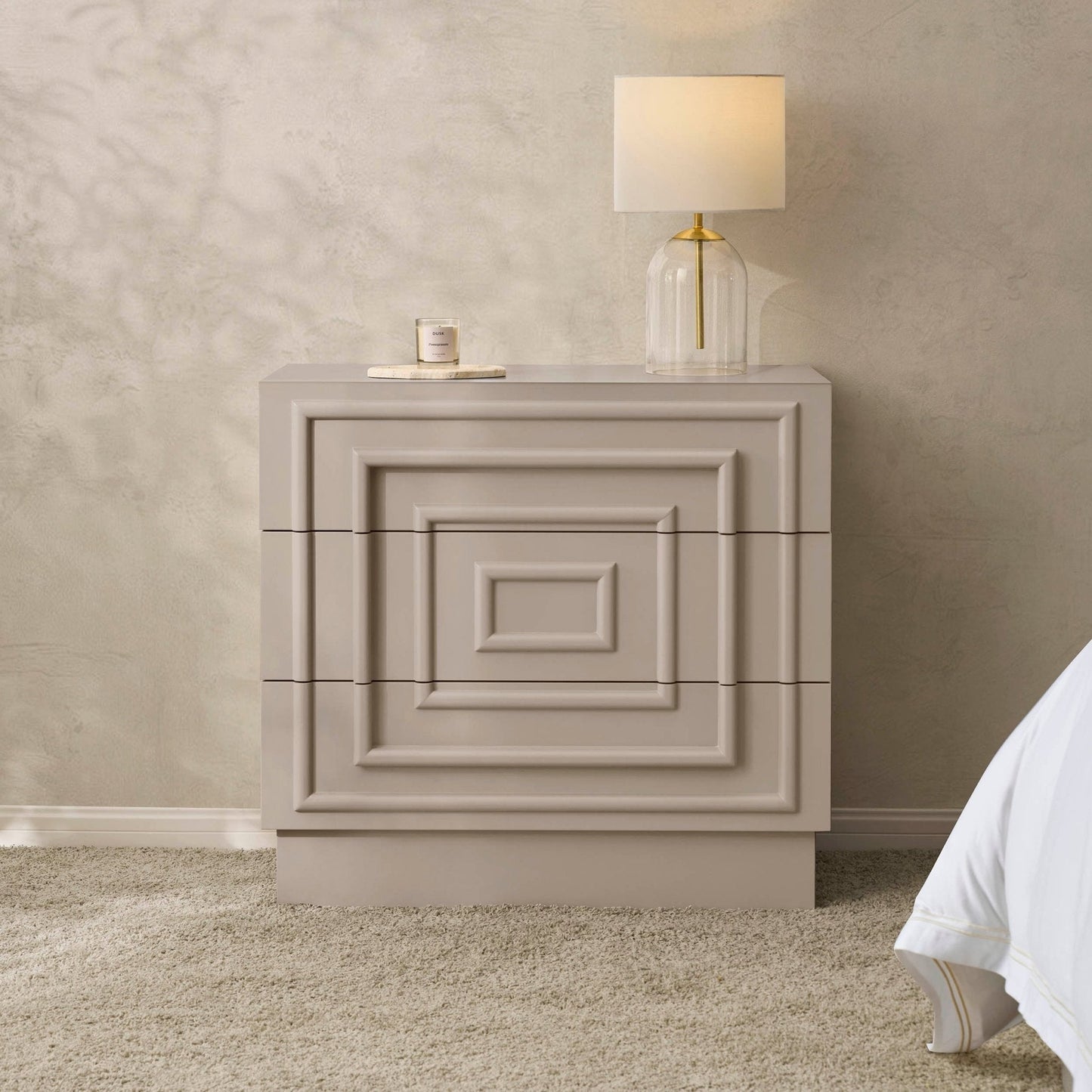 DUS-CC2-03966 Grade-B Dusk Harlow 3 Drawer Chest - Taupe RRP £199.00