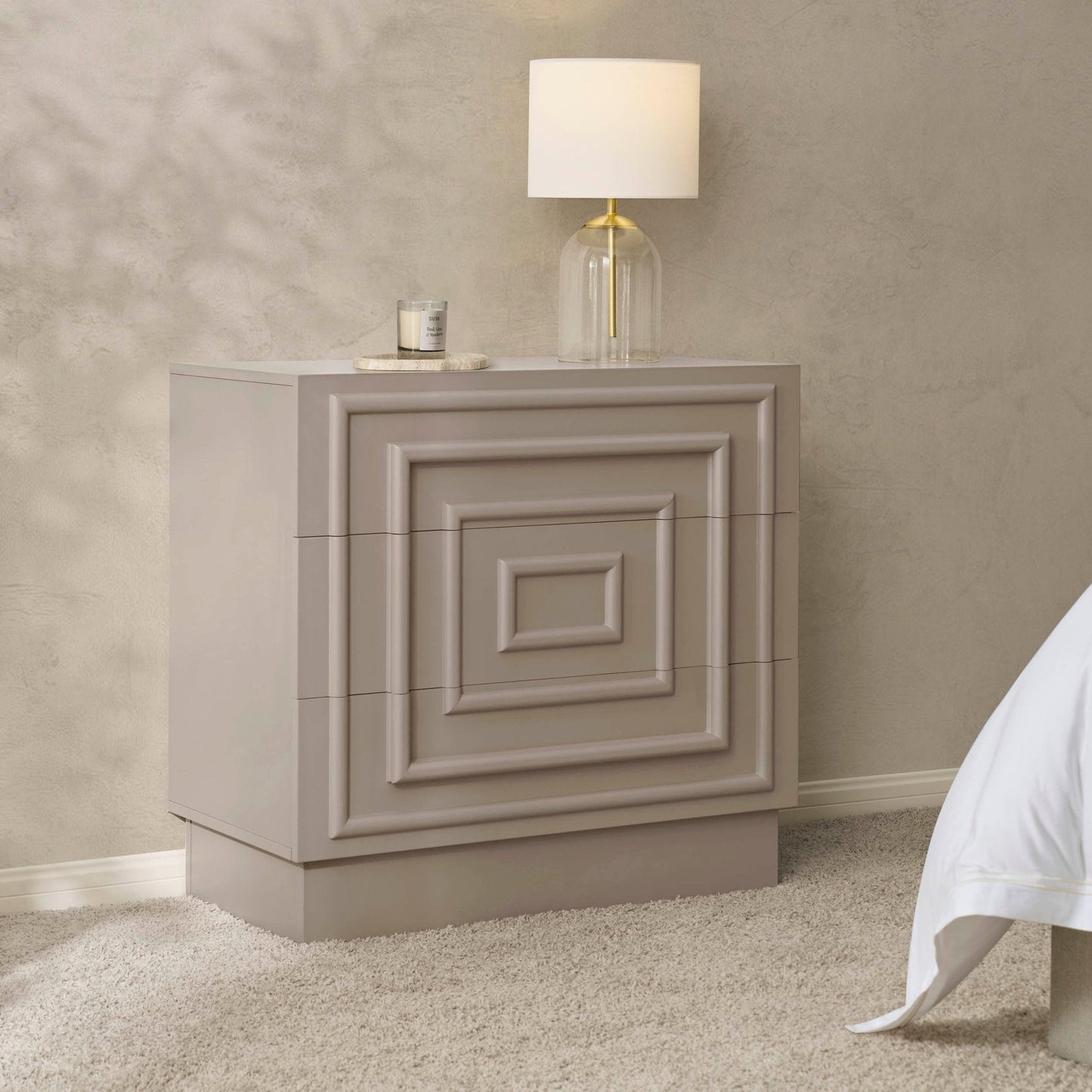 DUS-CC2-03966 Grade-B Dusk Harlow 3 Drawer Chest - Taupe RRP £199.00