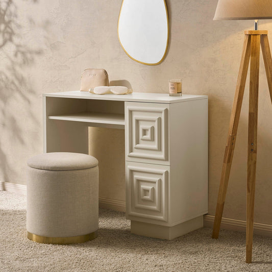 DUS-CC2-02309 Grade-B Dusk Harlow Dressing Table - Cream RRP £179.00