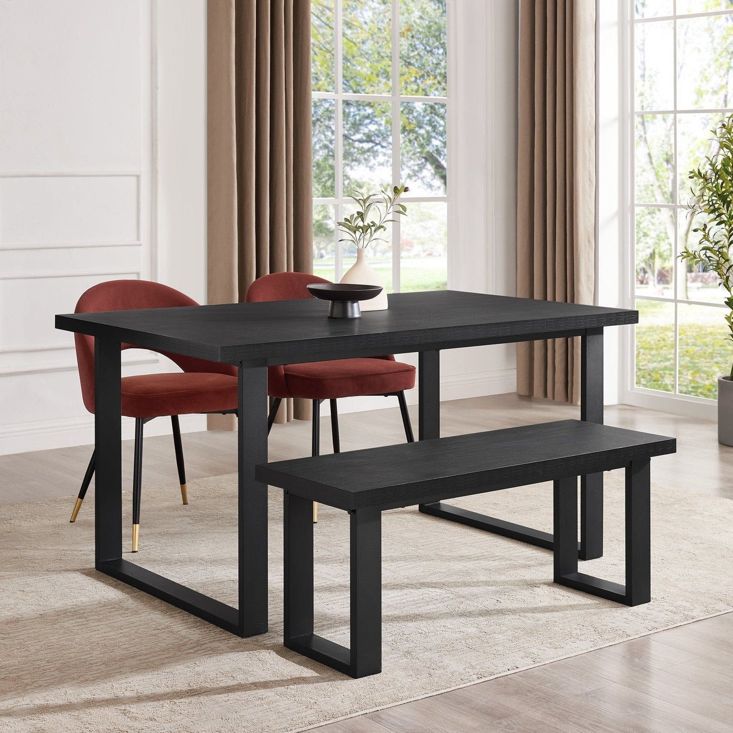 DUS-CC2-04770 Grade-B Dusk Harper 4-6 Seater Dining Table - Black RRP £229.00
