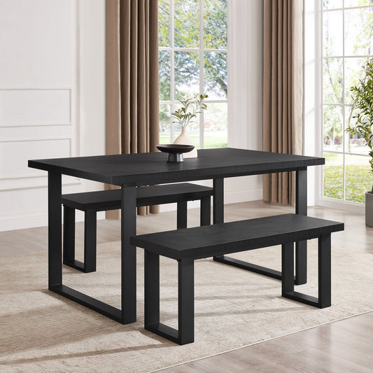 DUS-GOL-02446 Grade-B Dusk Harper 4-6 Seater Dining Table - Black RRP £229