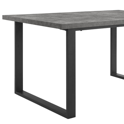 CCG-STO-00475 Grade-B Dusk Harper 4-6 Seater Dining Table - Stone/Black RRP £229.00