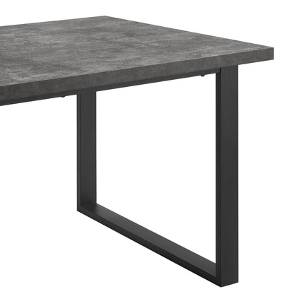 CCG-STO-00475 Grade-B Dusk Harper 4-6 Seater Dining Table - Stone/Black RRP £229.00
