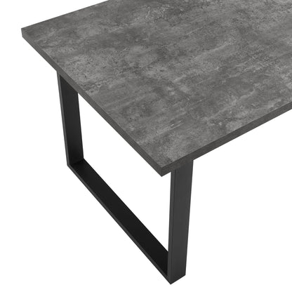 CCG-STO-00475 Grade-B Dusk Harper 4-6 Seater Dining Table - Stone/Black RRP £229.00