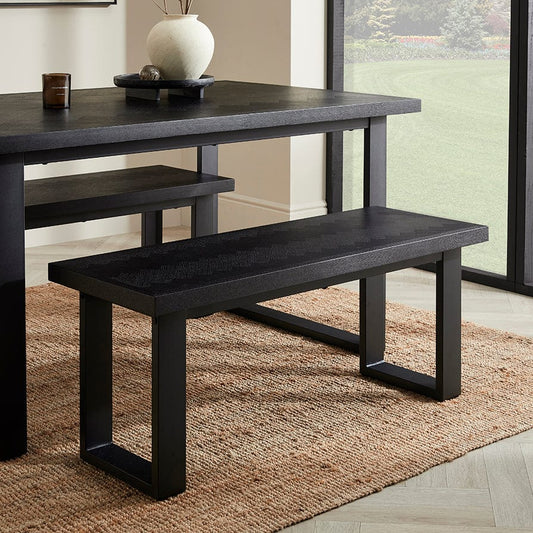 DUS-CC2-02863 Grade-B Dusk Harper Chevron Dining Bench Black RRP £229.00