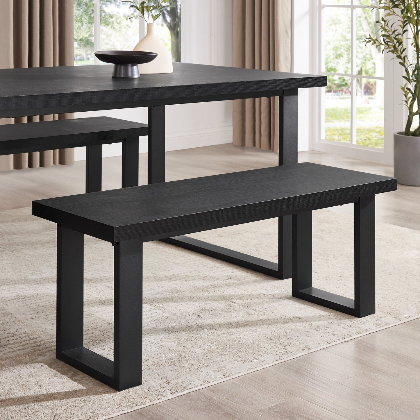 DUS-GOL-04868 Grade-B Dusk Harper Dining Bench - Black RRP £99