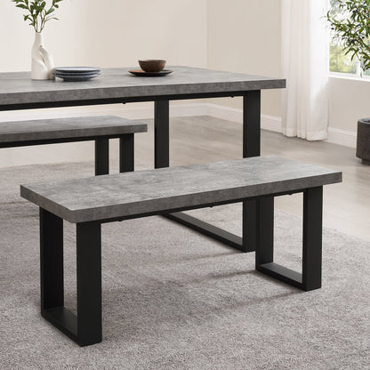 DUS-GOL-03199 Grade-B Dusk Harper Dining Bench - Stone/Black RRP £99