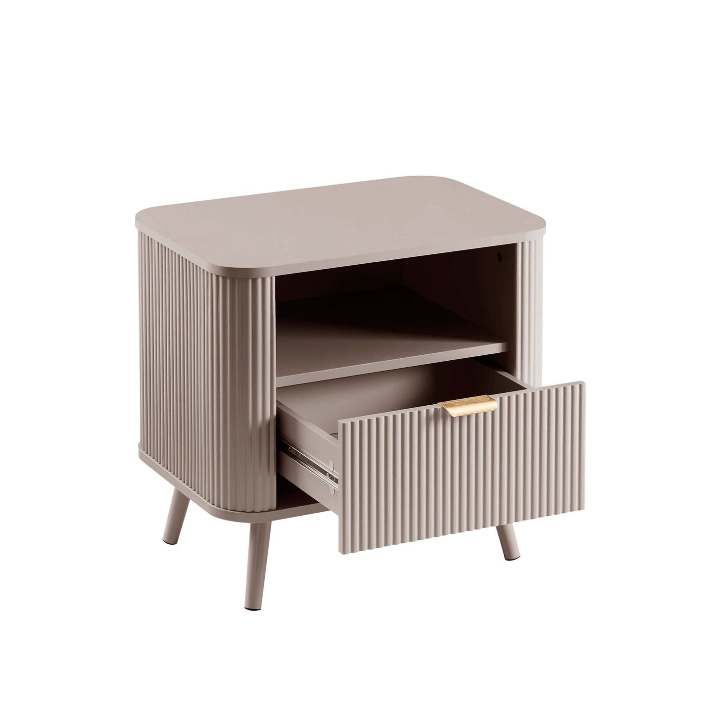 DUS-CC2-05120 Grade-BER Dusk Hattie 1 Drawer Nightstand - Taupe RRP £89.00