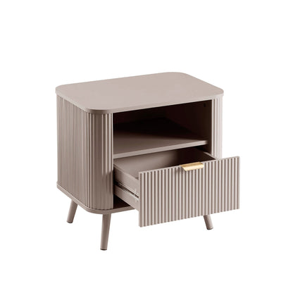 DUS-CC2-05120 Grade-BER Dusk Hattie 1 Drawer Nightstand - Taupe RRP £89.00