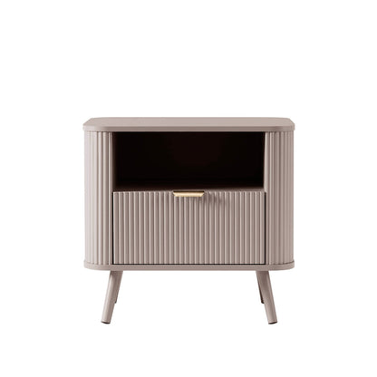DUS-CC2-05120 Grade-BER Dusk Hattie 1 Drawer Nightstand - Taupe RRP £89.00