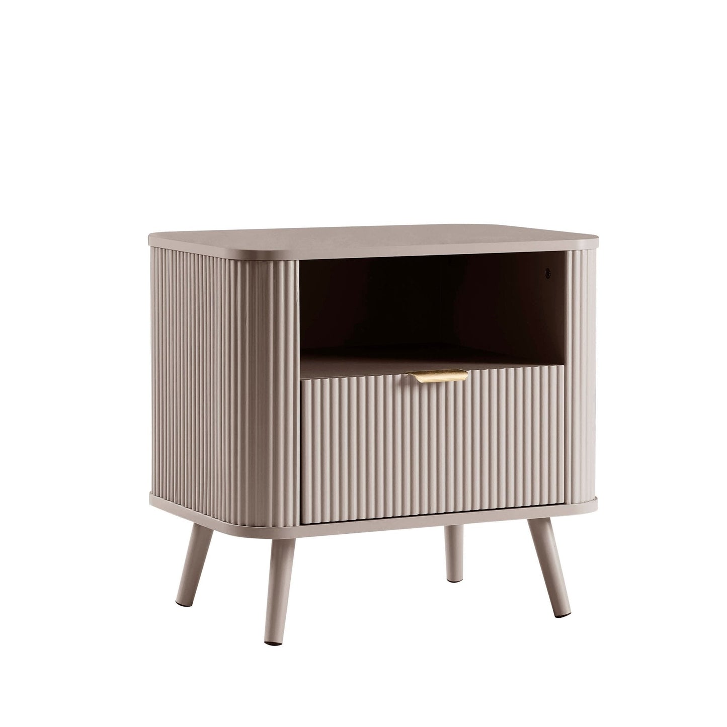DUS-CC2-05120 Grade-BER Dusk Hattie 1 Drawer Nightstand - Taupe RRP £89.00