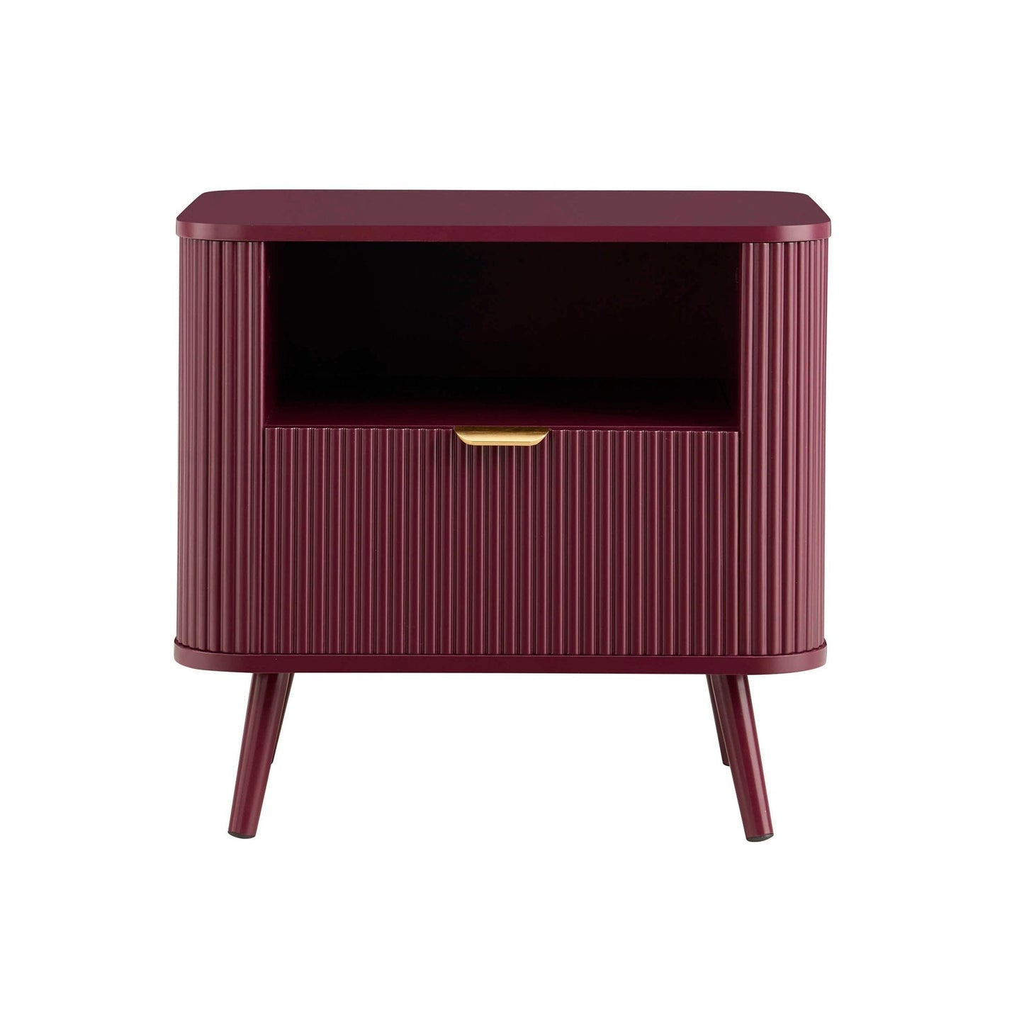DUS-GOL-06187 Grade-B Dusk Hattie 1 Drawer Nightstand - Tawny Port RRP £119