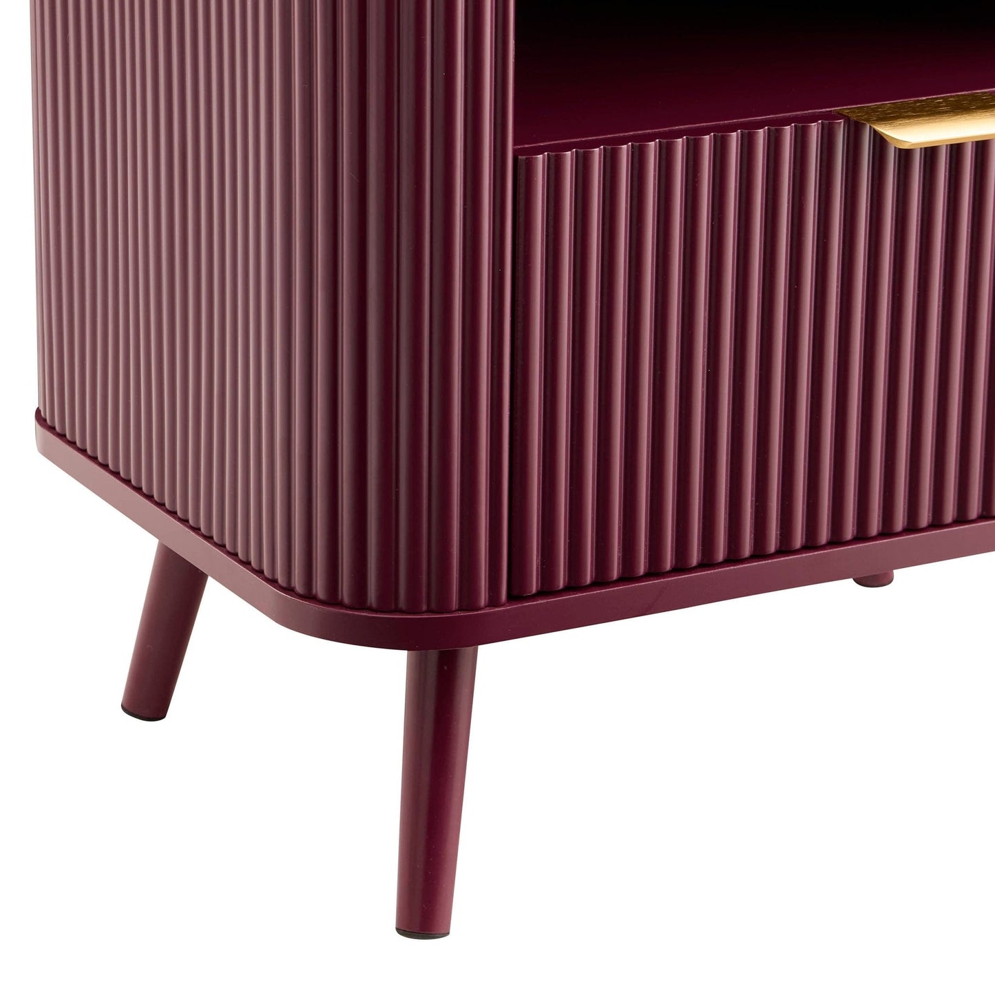 DUS-GOL-06187 Grade-B Dusk Hattie 1 Drawer Nightstand - Tawny Port RRP £119