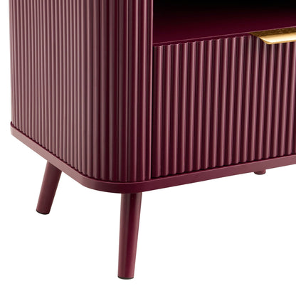 DUS-GOL-06187 Grade-B Dusk Hattie 1 Drawer Nightstand - Tawny Port RRP £119