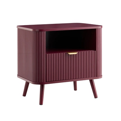 DUS-GOL-06187 Grade-B Dusk Hattie 1 Drawer Nightstand - Tawny Port RRP £119