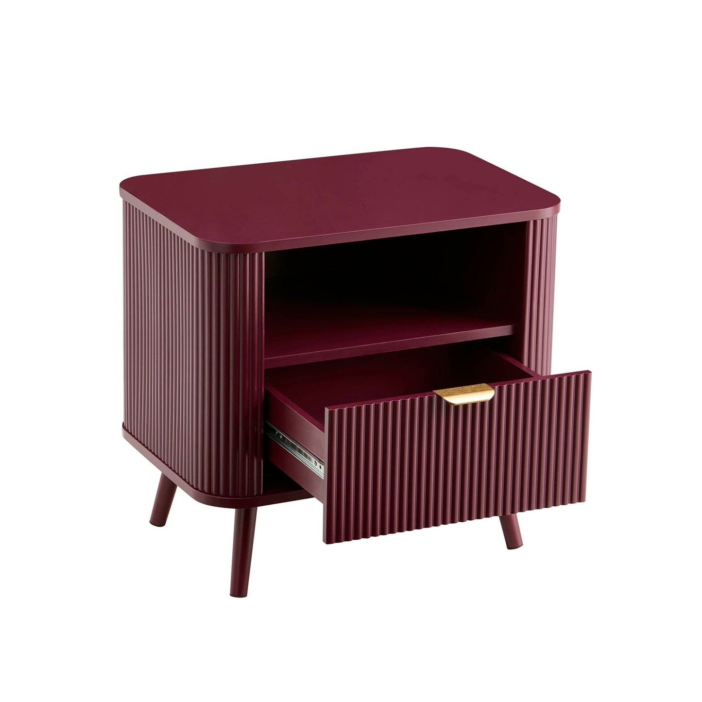 DUS-GOL-06187 Grade-B Dusk Hattie 1 Drawer Nightstand - Tawny Port RRP £119