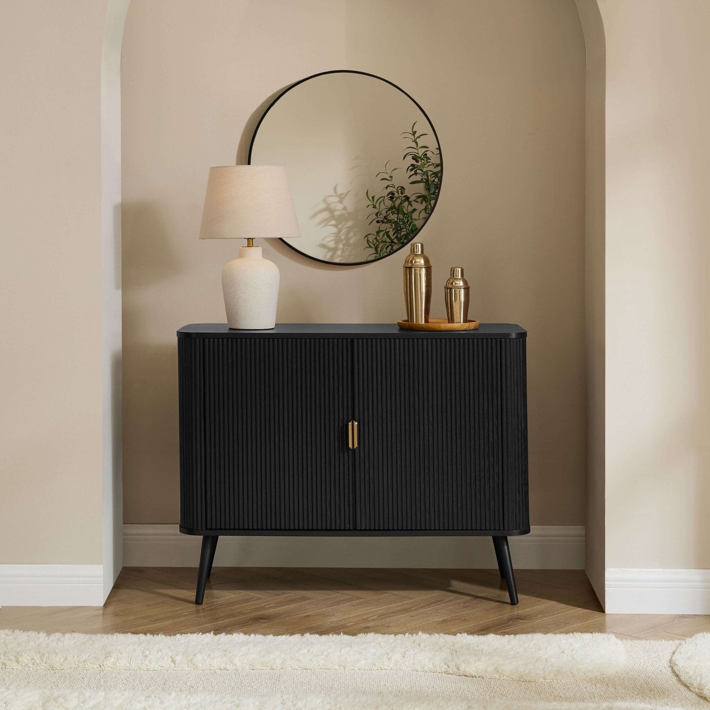 DUS-CC2-04998 Grade-C1 Dusk Hattie 2 Door Sideboard - Black RRP £229.00