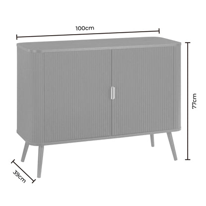 DUS-CC2-02713 Grade-B Dusk Hattie 2 Door Sideboard - Teal RRP £229.00