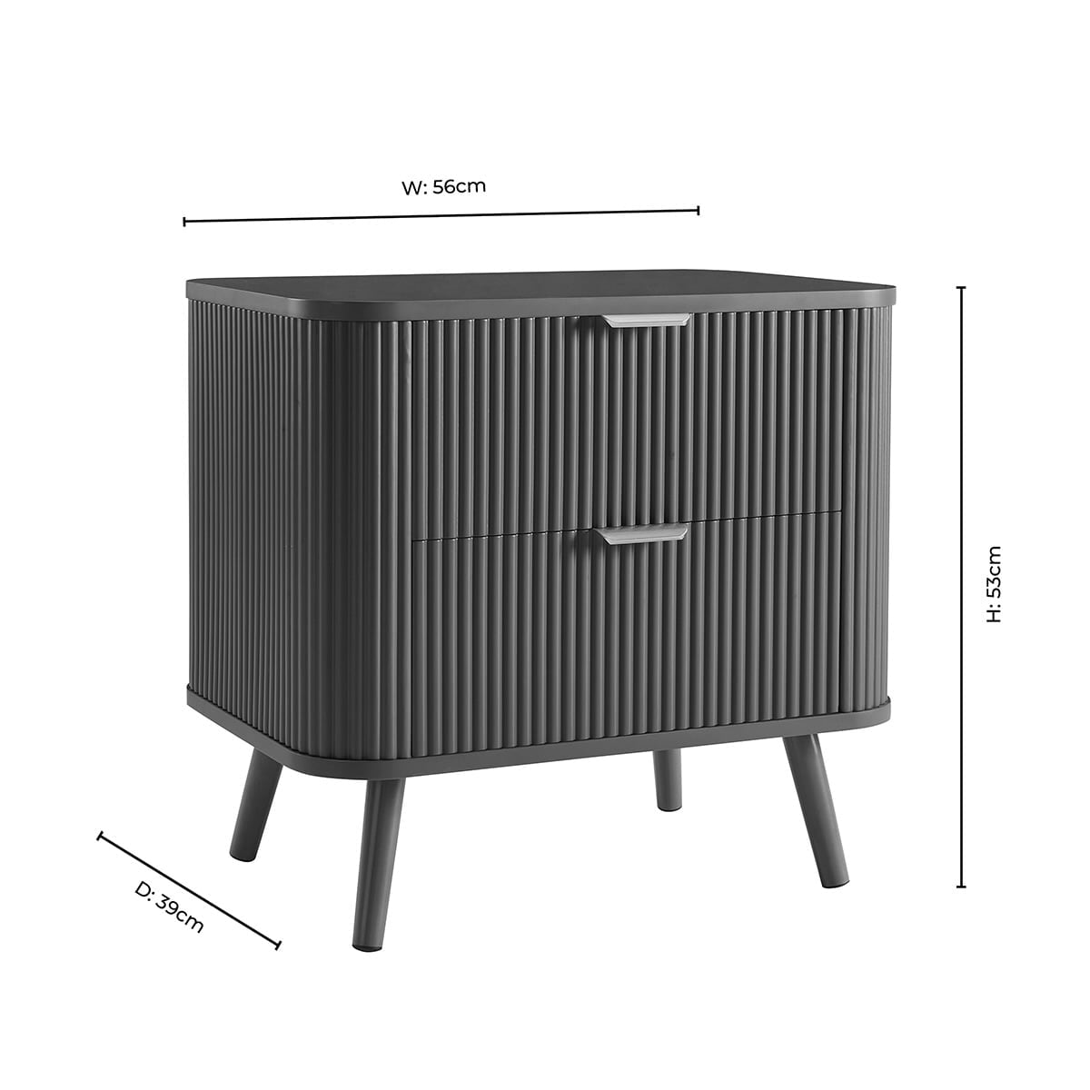 DUS-CC2-04068 Grade-B Dusk Hattie 2 Drawer Bedside Table - Teal RRP £139.00