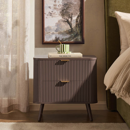 DUS-CC2-04273 Grade-B Dusk Hattie 2 Drawer Bedside Table - Mocha RRP £139.00