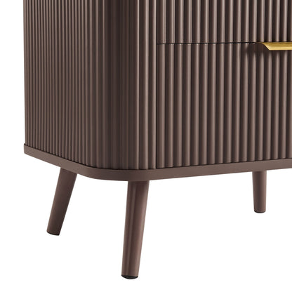 DUS-CC2-04273 Grade-B Dusk Hattie 2 Drawer Bedside Table - Mocha RRP £139.00