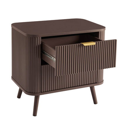 DUS-CC2-04273 Grade-B Dusk Hattie 2 Drawer Bedside Table - Mocha RRP £139.00