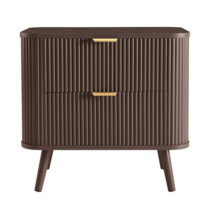 DUS-CC2-04273 Grade-B Dusk Hattie 2 Drawer Bedside Table - Mocha RRP £139.00